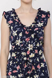 PRINTED WOMEN FLORAL BLUE CASUAL BACK CHAIN WITH FRONT DORI V-NECK JUMPSUIT