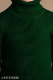 WOOLEN DARK GREEN KIDS SWEATER/HIGHNECK/TURTLE NECK/SKIVI FOR GIRLS AND BOYS