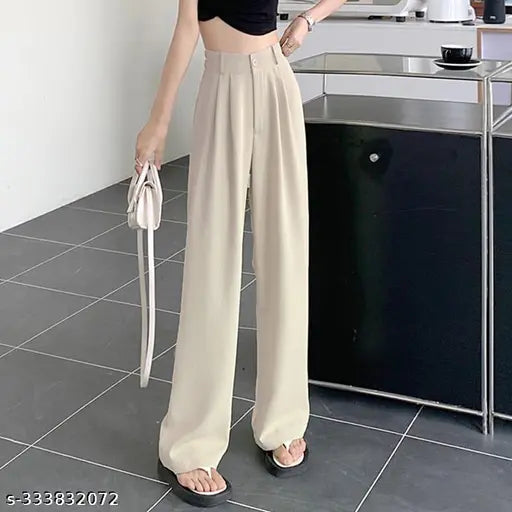 Beige Back to office korean pants