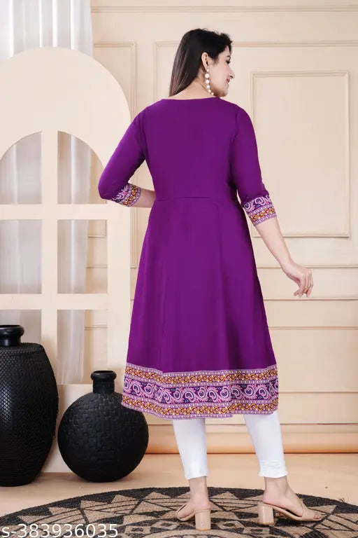 Rayon Anarkali Kurti Woman