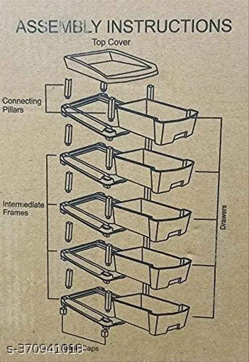 5 XL Plastic Modular Drawer System for Home, Office, Hospital, Parlour, School and Kids