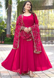 MK Ethnic Designer Anarkali 2Piece Dress With Embroidery Worked Dupatta No Bottom Wear For Women Pink