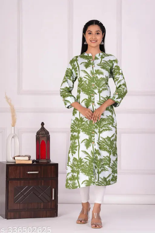 mumal's Straight premium rayon floral printed kurti