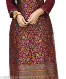 Maroon Pashmina Fabric Kashmiri Style Designer Women Stitched Kurti