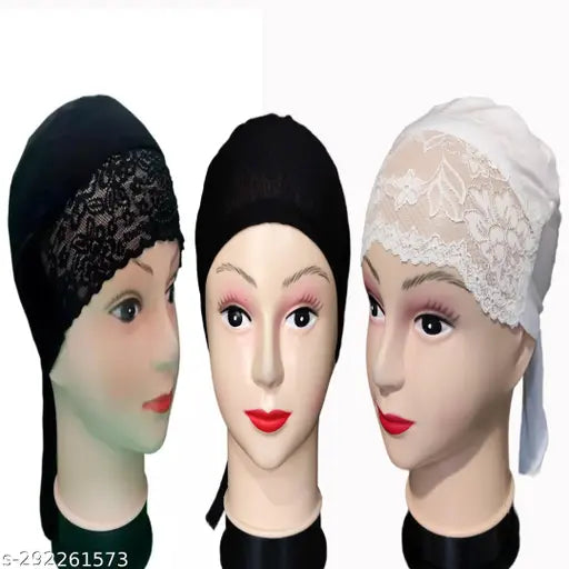 Hijab Cap Under Hijab Bonnet (Pack of 3) Islamic Cap Muslim Women Cap