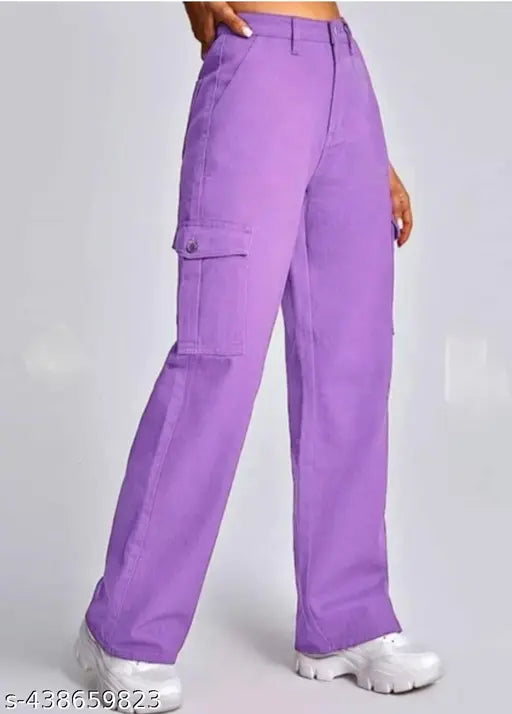 Lavender four pocket cargo pant for woman