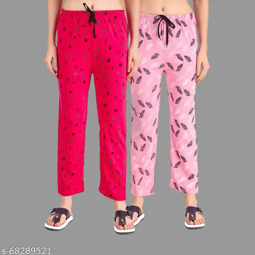 Women`s Comfortable Pyjama Sleep Wear Lounge Pant For Women And Girls (Pack Of 2)