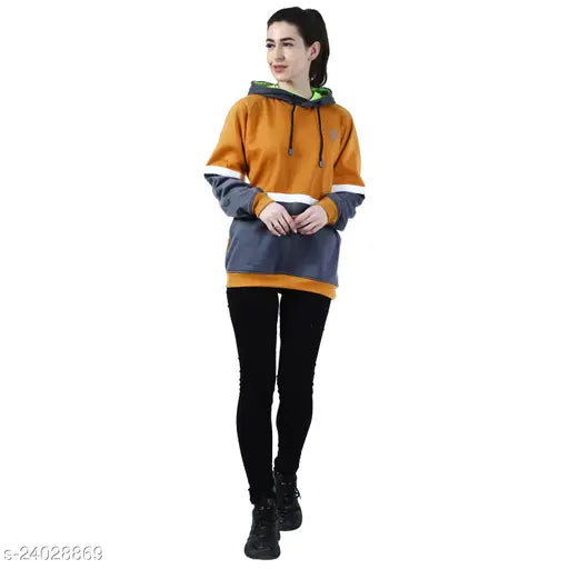 Chanda Khuba Women's Sweatshirt Full Sleeve Kangaroo Pocket Pullover hoodies - CKHD-G-06