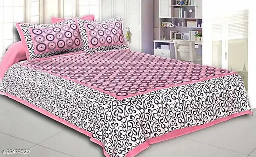 Trendy Cotton Queen Size Double Bedsheet ( 90X100)