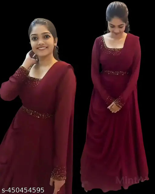 DAIMAND GOWN MAROON