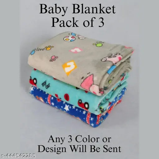 Pack of 3 Microfiber Baby Blanket lightweight & Comfortable