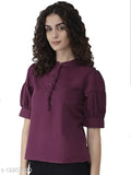 Style Quotient Women Aubergine Solid Top