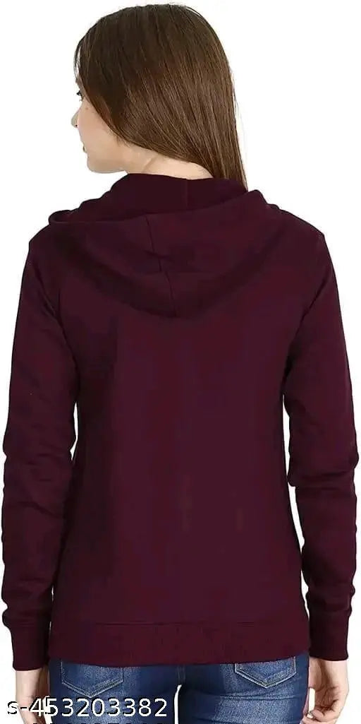 #BARIRA FASHION# Zipper Sweatshirt For Women-Wine