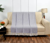 HomewayTex 100% Cotton Chevron Sofa Throw,Bed Throw ,AC Blankets etc. Size:- 50x60" OR 125x150 Cm Color:- Light Blue