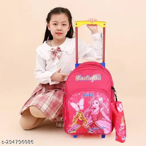 Indian Riders BARBLE Girl School Kids Bag 16 Inches- Queen Pink School Trolley bag ( 25 L) Waterproof Trolley (Multicolor, Pink, 25 L)