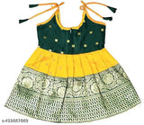 Baby Girls Jacquard Readymade Pattu Pavadai Frock Dress