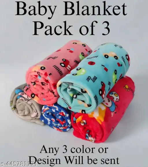 Pack of 3 Microfiber Baby Blanket lightweight & Comfortable