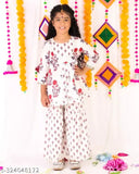 White Floral Kurti-Sharara Set