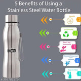 Double Layer Stainless Steel Slim Water Bottle With Loop 1000 Ml School,College,Fridge,Home & Office bottle for Mens and Womens (Pack of 1)