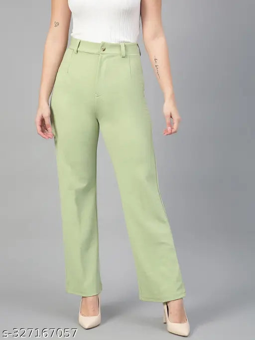 Women Regular Fit Cotton Blend Trousers