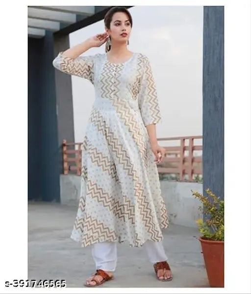 Elegant Women Rayon Anarkali Kurta Palazzo Set | Stylish Kurti with Coordinated Palazzo Pants for Women and Girls | Comfortable and Fashionable Rayon Fabric | Perfect for Casual and Formal Occasions | Stylish Trendy Kurta Palazzo Set | Ideal for Everyday