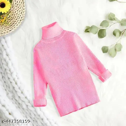 High Neck Sweater Tops for kids, Red & Pink Winter Woolen High Neck Sweater For Baby Boys & Girls, full sleeves high neck/skivvy for winter sweaters for baby boy , new born baby high neck (Pack of 2)