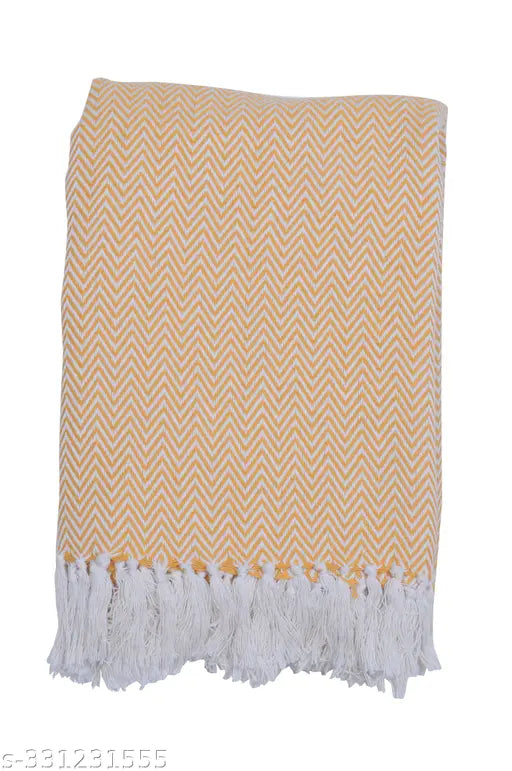 umbo textiles V Drill Throw Blanket yellow