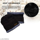 Cool Indian Woolen Winter Cap for Women with Neck Muffler Warn Soft for Snow | Knit Beanie Cap Hat Neck Warmer Scarf Set for Women (2 Piece Set)