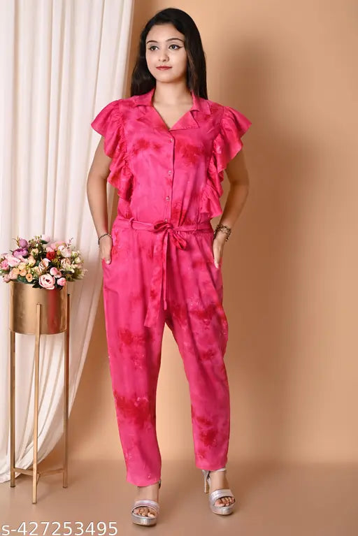 Ravishing and trendy women's ruffle jumpsuit