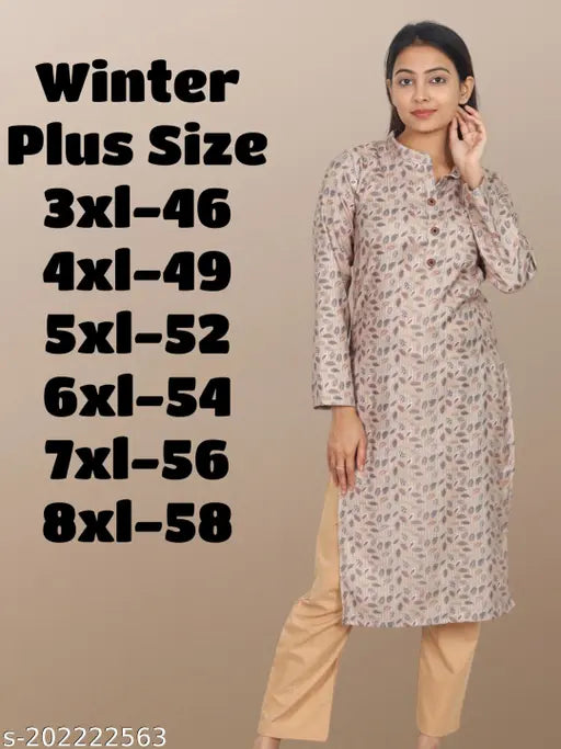 Plus Size Winter Wear Kurti for Women(Size- 3XL,4XL,5XL,6XL,7XL,8XL)