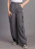 Women Fashion Trending Korean Grey Trouser 5 Pocket