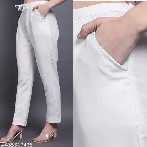 Women trousers pants white