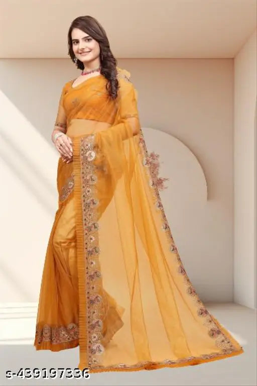 Zeekha Luxurious Embroidery with Diamond Work Saree