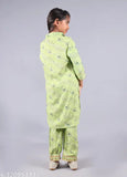 Kidaroo Girl's Rayon Printed kurta and Pyjama Set