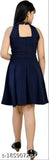 Agile Funky Girls Pretty Trendy Latest Stylish Fashionable Short Dress Casual And Partywear Knee Length Sleeveless Fit And Flare Solid Navy Blue Cotton Blend Frocks & Dresses 5-6 Years, 6-7 Years, 7-8 Years,8-9 Years, 9-10 Years, 10-11 Years, 11-12 Years