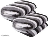 Wavva® Polyester & Polyester Blend 500 TC Blanket (Single_Black and White) Pack of 2