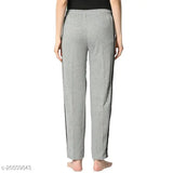 Women Solid StraightFit Grey Trousers