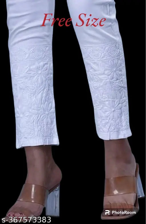 Chikankari special big cotton pant for women Trousers & Pants