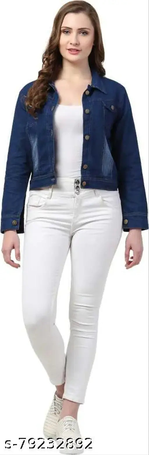 Women Denim Jacket Dark Blue