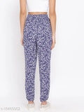 Oxolloxo Floral Print Regular Fit Blue Women Viscose Pant