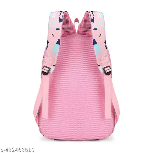 Cluci Pink Stylish Printed Comfortable Backpack For School And Institute For Girl & Women