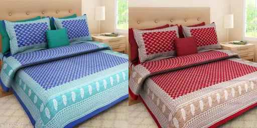 Sanganeri Double Bedsheet combo