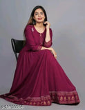 Purple Flared Kurti with tussles