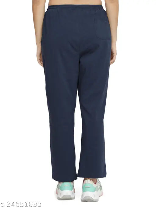 NUEVOSDAMAS Solid Cotton Jersey Pyjama(Blue)