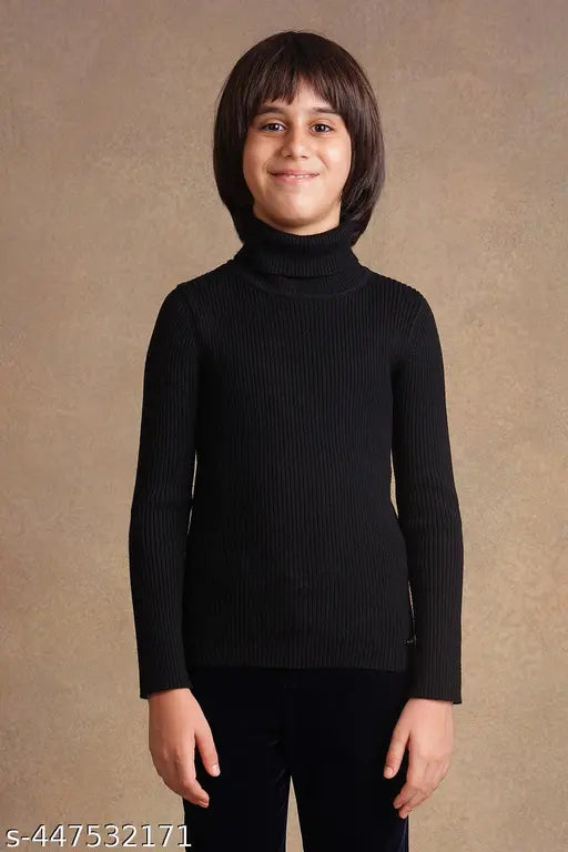 WOOLEN BlACK KIDS SWEATER/HIGHNECK/TURTLE NECK/SKIVI FOR GIRLS AND BOYS