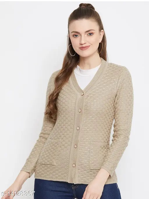 Zigo Beige Regular Cardigan Sweater