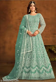 Jesani Creation WOMEN'S NET EMBROIDERED STAYLIST FREE SIZE GOWN UP TO 2XL WITH DUPATTA.