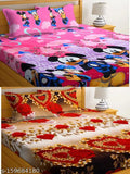 3D Printed Combo Offer Pack of 2 King Size Bedsheets with 4 pillow covers