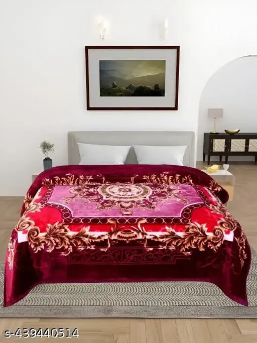 Double bed blanket for heavy winter kambal (Color/Design may not same from photo)