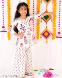 White Floral Kurti-Sharara Set